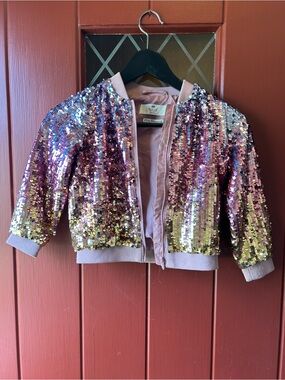 H&M Sequin Bomber Jacket